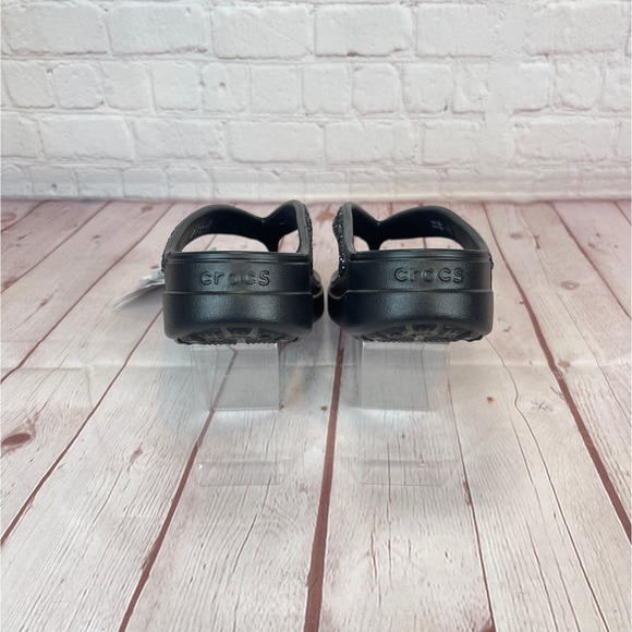 Crocs Sloane Glitter Black Wedge Thong Flip Flops Sandals Women’s Size 10 - Picture 9 of 10